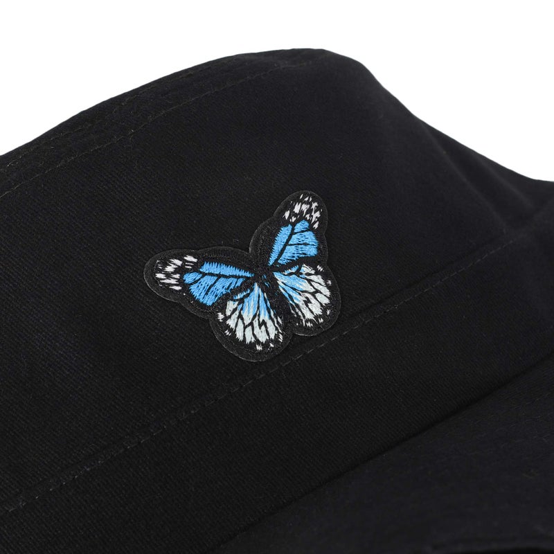 ZLYC Unisex Fashion Embroidered Bucket Hat Summer Fisherman Cap for Men Women Teens (Butterfly Black) - Image 5